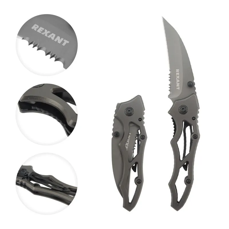 Нож складной Коготь полуавтоматический Titanium REXANT - Фото 3