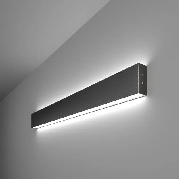 Светильник светодиодный линейный накладной двусторонний 78см 30Вт 6500К черная шагрень 101-100-40-78