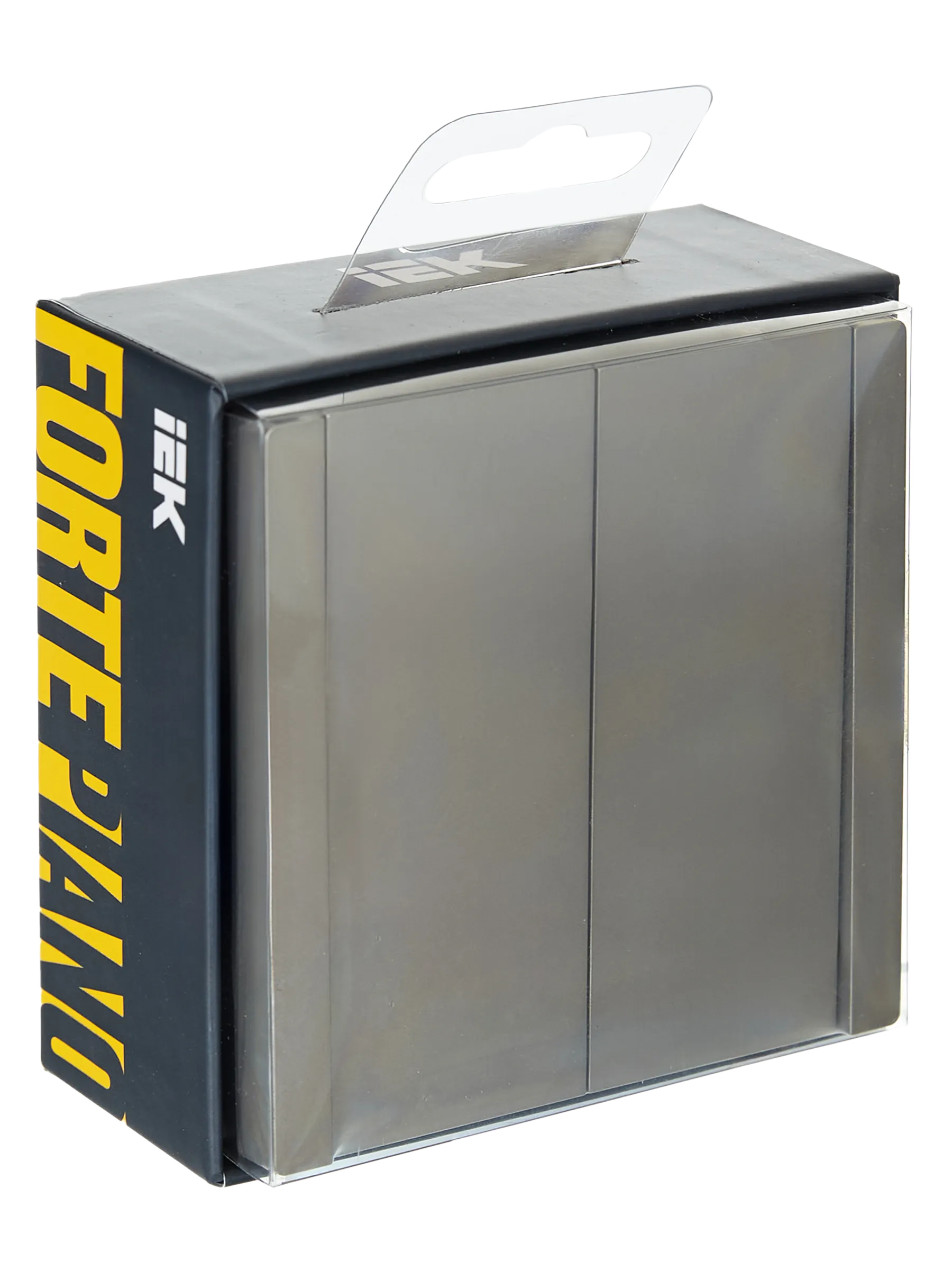 FORTE&PIANO Выключатель 2-клавишный проходной 10А FP507 сталь IEK - Фото 2