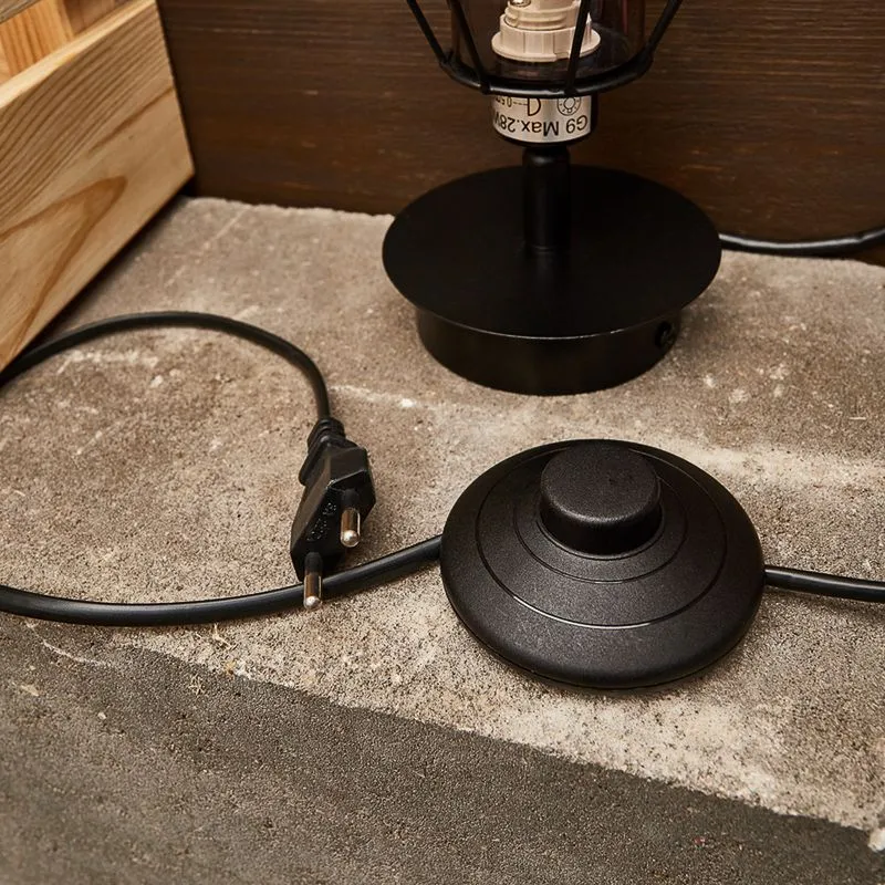 Выключатель-кнопка 250V 2А ON-OFF черный (напольный - для лампы) REXANT - Фото 2