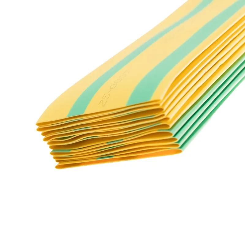 Трубка термоусаживаемая ТУТ нг 50,0/25,0мм, желто-зеленая, упаковка 10 шт. по 1м REXANT - Фото 4