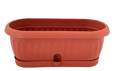 Вазон с подставкой кактус  ЧЕТЫРЕ СЕЗОНА Терра 31.5х11 см, 1.6 л, цвет терракотовый 113054