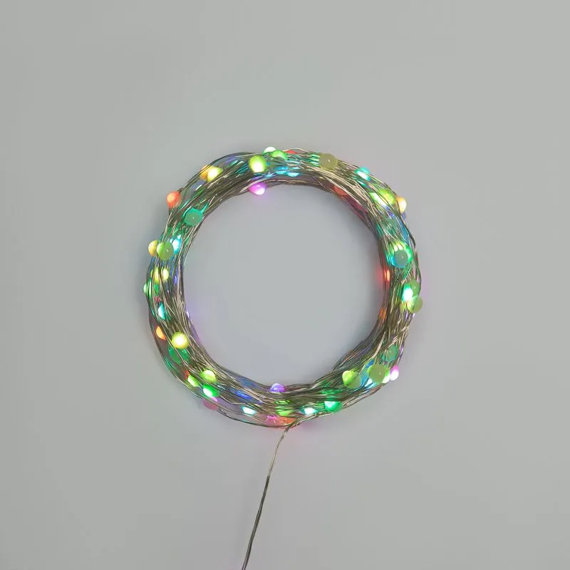 Гирлянда Роса 10м, 100LED, RGB, IP44, на батарейках 3хАА, с пультом 44 режима NEON-NIGHT 303-259