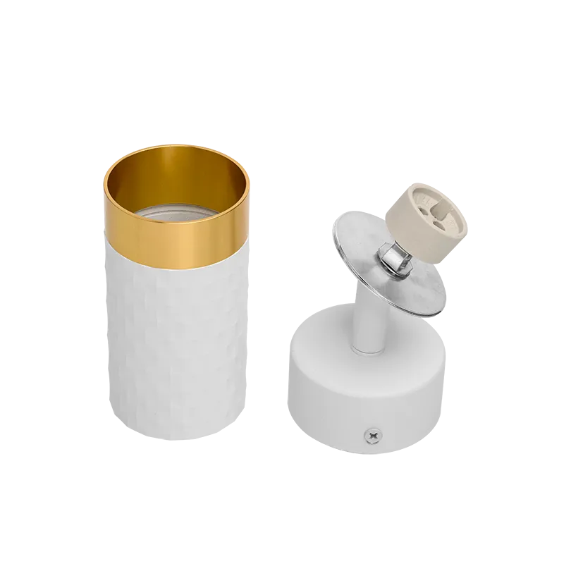 Накладной светильник WOLTA WSL-GU10/S10WG IP20 под лампу GU10 Белый/золото CELLA D60x170 1/50 - Фото 7