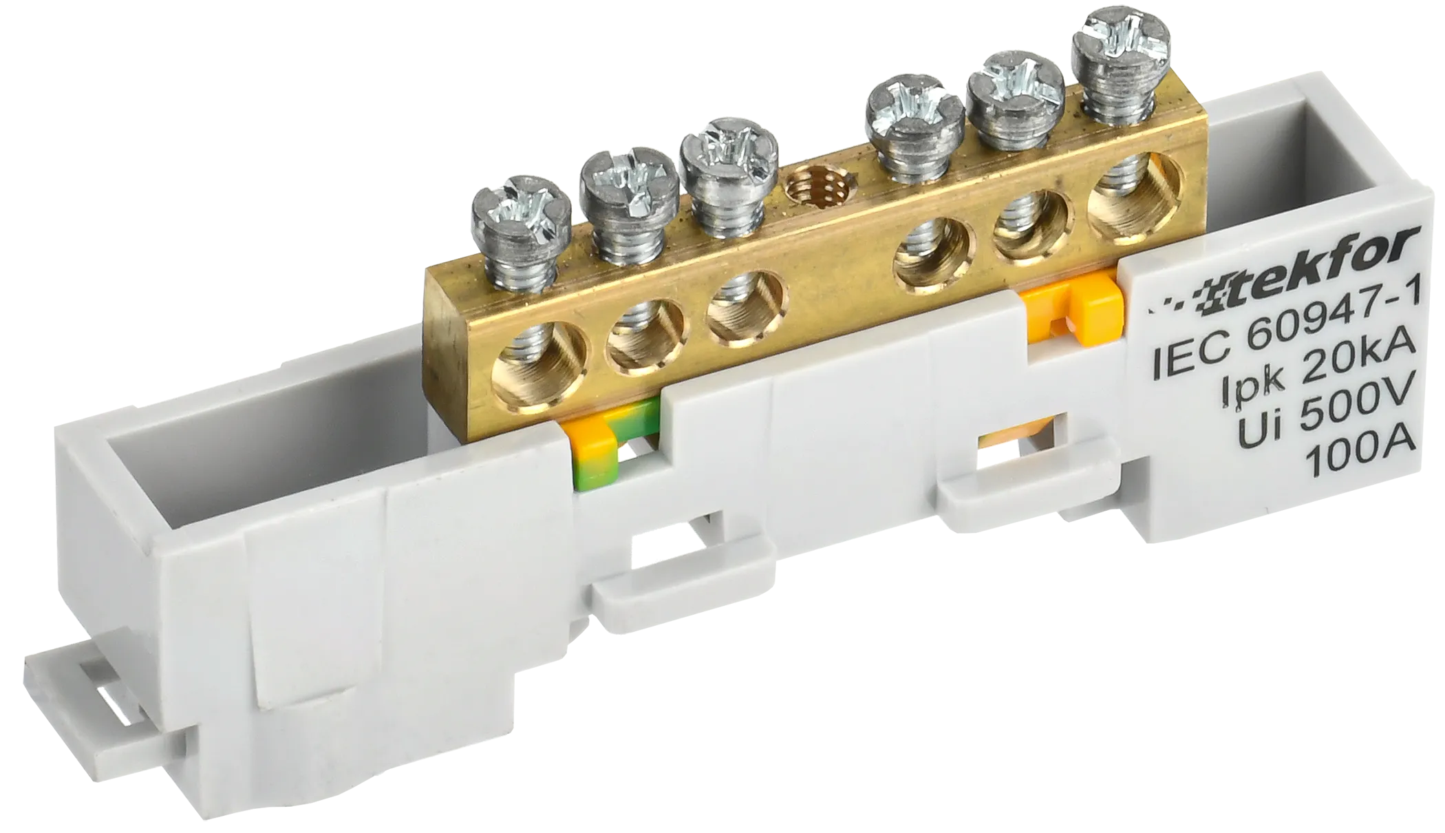 TEKFOR Шина PE "земля" неизолированная на универсальном держателе 6х9-6-Ж IEK TF-NN10-06-DL-K05