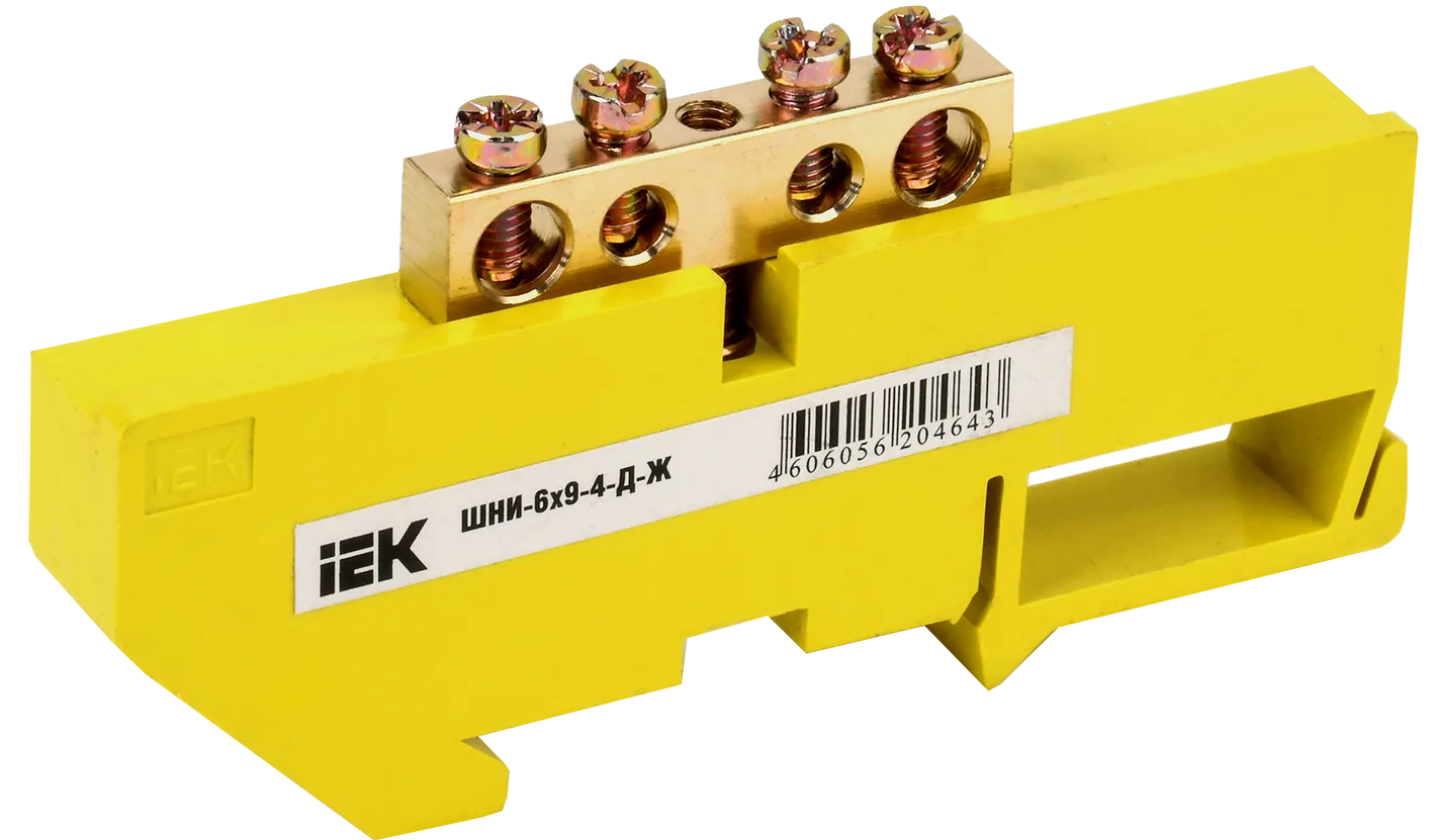 Шина PE "земля" на DIN-изол ШНИ-6х9-4-Д-Ж IEK