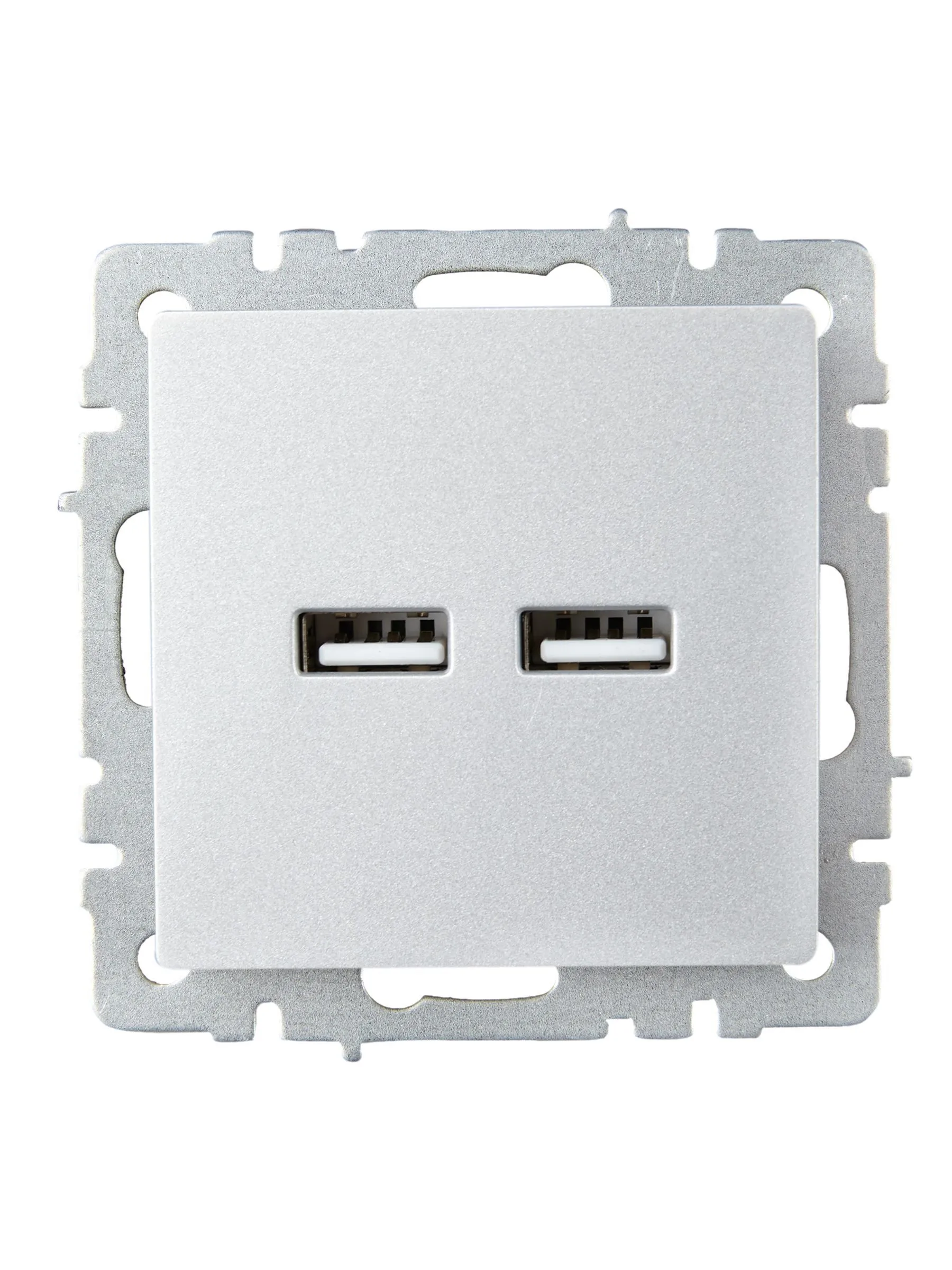 BRITE Розетка USB A+A 5В 3,1А РЮ10-1-БрА алюминий IEK - Фото 5