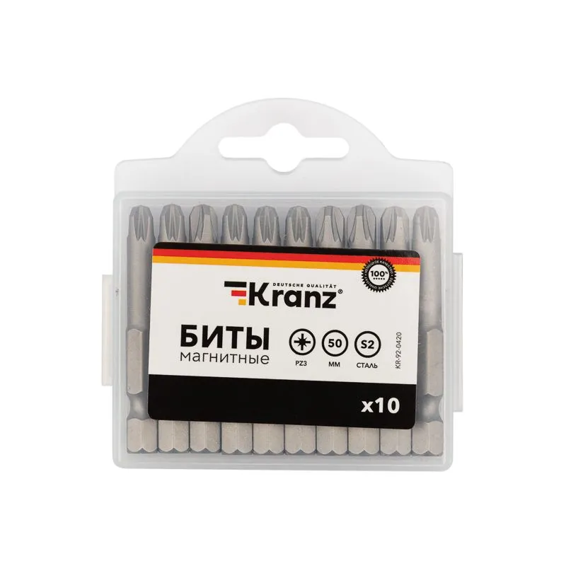 Бита PZ3х50 мм для шуруповерта (упак. 10 шт.) Kranz - Фото 3