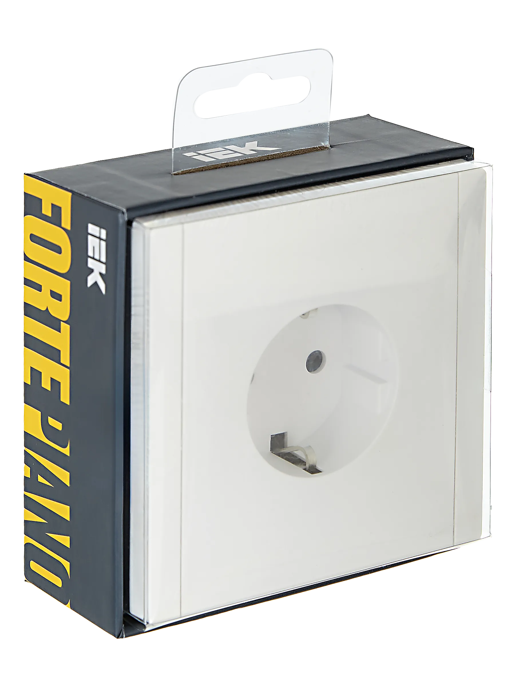 FORTE&PIANO Розетка 1-местная с заземлением без защитных шторок безвинтовое крепление 16А FP214 белый IEK - Фото 2