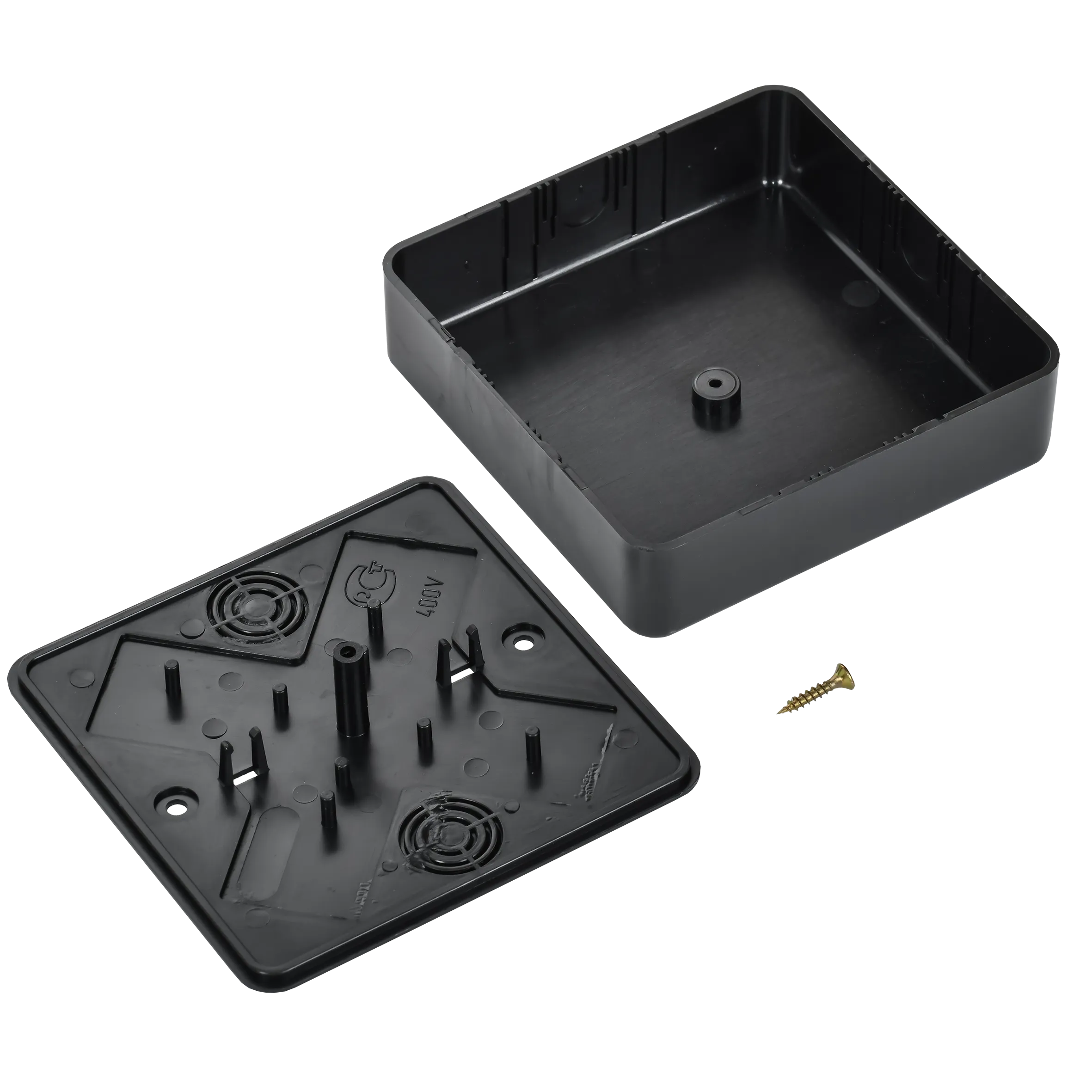 Коробка распаячная КМ для открытой проводки безгалогенная (HF) 100х100х29мм черная (RAL 9005) IEK - Фото 3