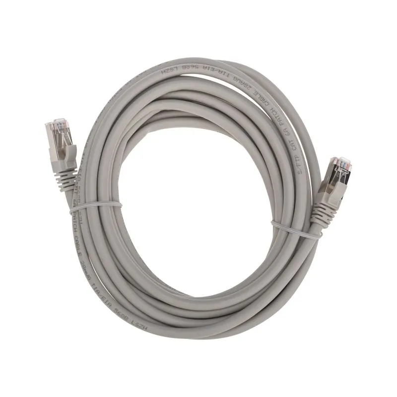Патч-корд S/FTP, CAT 6A (10G), RJ45-RJ45, 28AWG, LSZH, серый, 5м REXANT