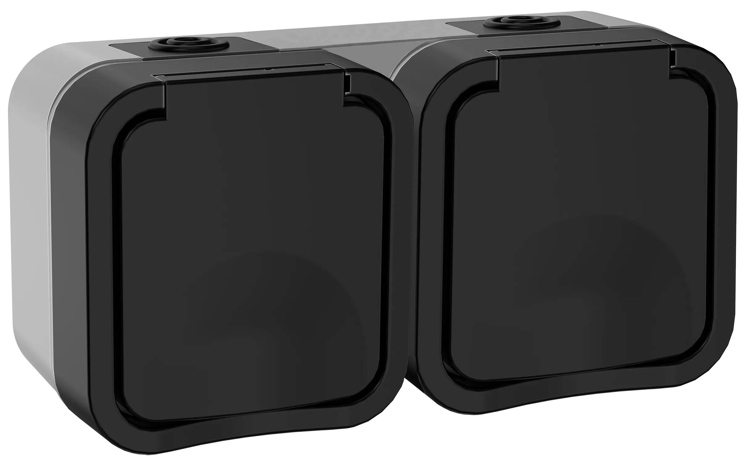 TORS Розетка 2-местная горизонтальная 16А IP55 TS122 графит IEK