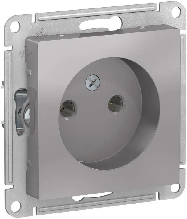 Розетка 1-м СП AtlasDesign 16А IP20 без заземл. без защ. шторок механизм алюм. SE ATN000341