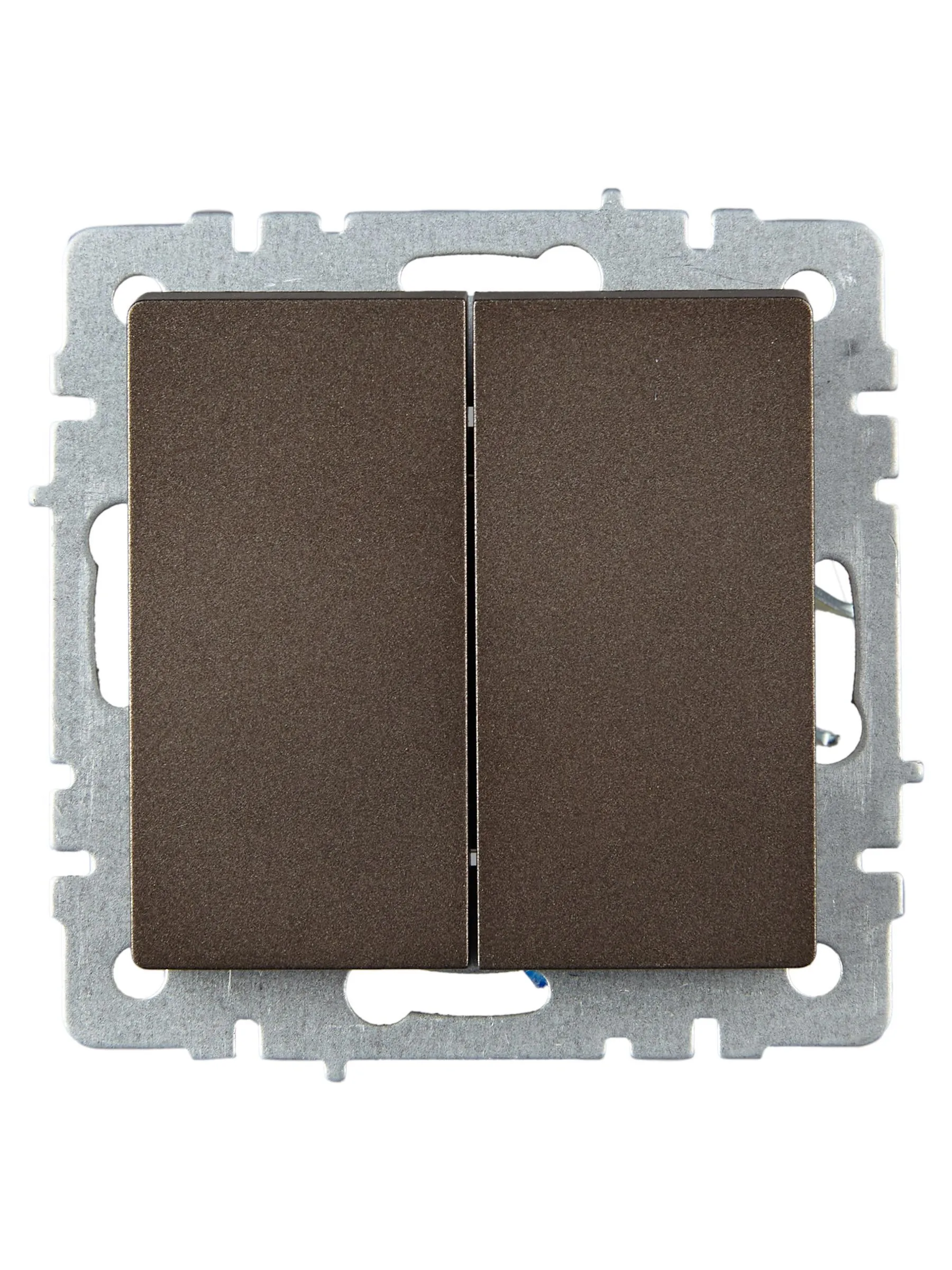 BRITE Выключатель 2-клавишный проходной 10А ВС10-2-6-БрТБ темная бронза IEK - Фото 2