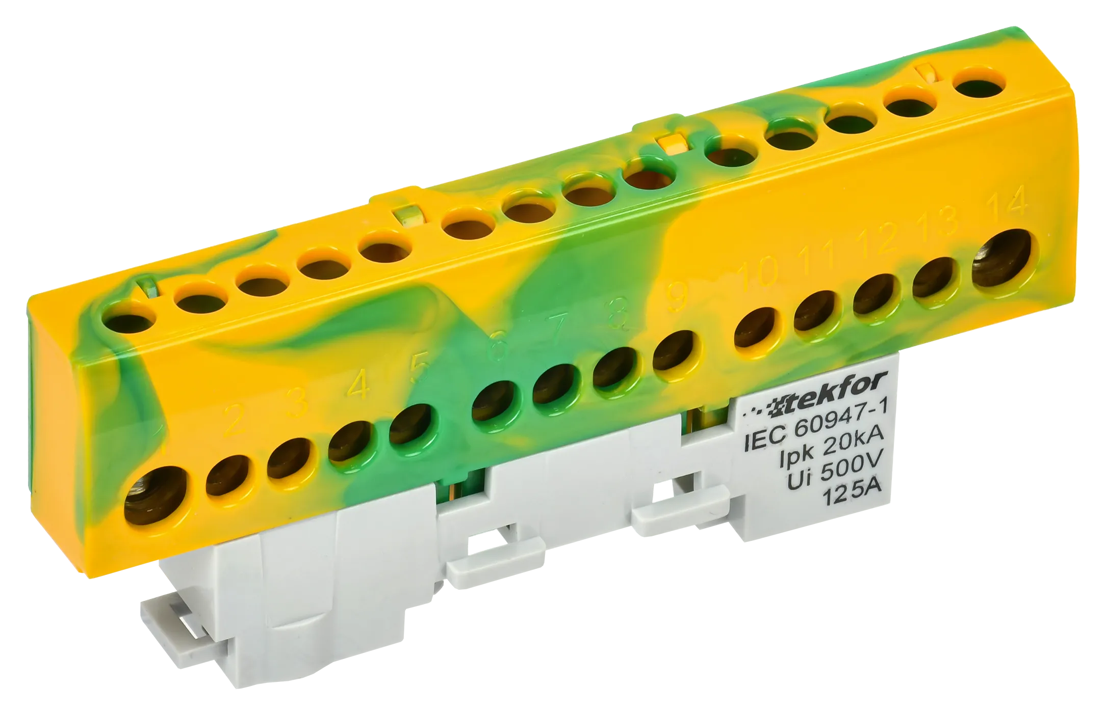 TEKFOR Шина PE "земля" изолированная на универсальном держателе 8х12-12-ЖЗ IEK