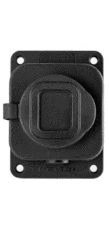 Розетка одноместная влагозащищенная 2P+PE 230V 16A IP54, каучук, черная - Фото 3