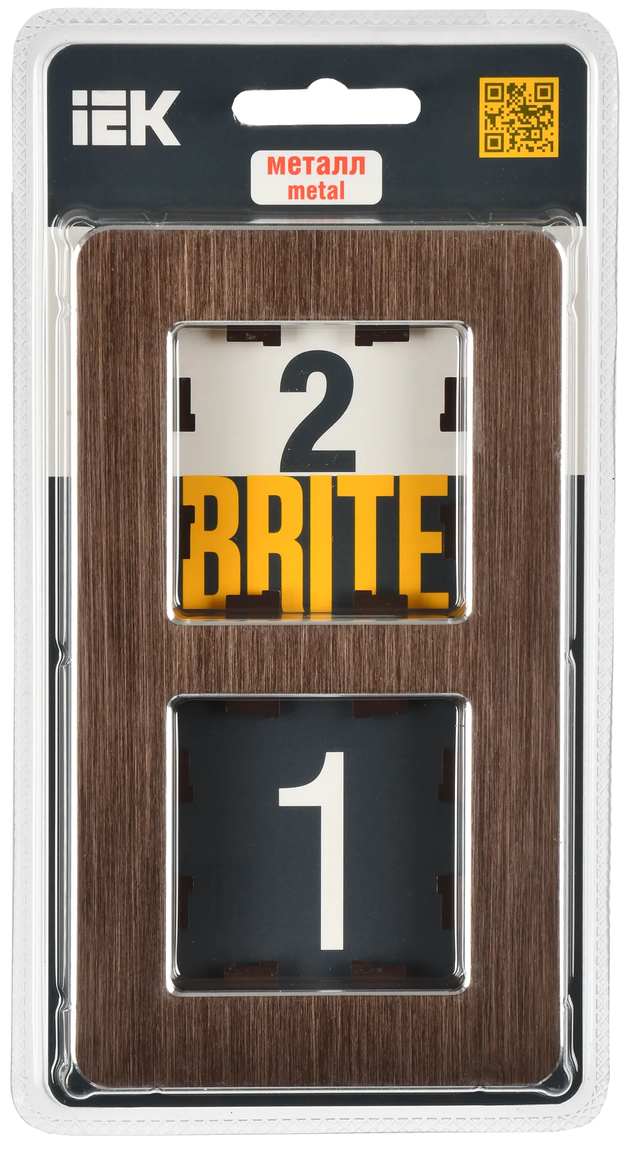 BRITE Рамка 2-местная РУ-2-1-Бр металл коричневый RE AL IEK - Фото 2