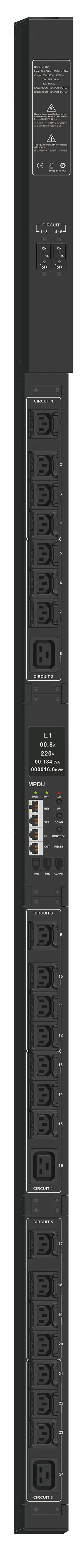 ITK ADMIN PDU с мониторингом PV1212 1Ф 32А 21С13 3С19 кабель 3м IEC60309 AN-PM13-24-21C13-03C19-41