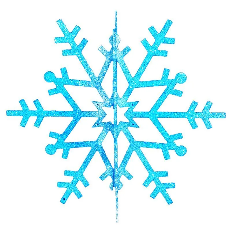 Елочная фигура Снежинка резная 3D, 61 см, цвет синий 502-363