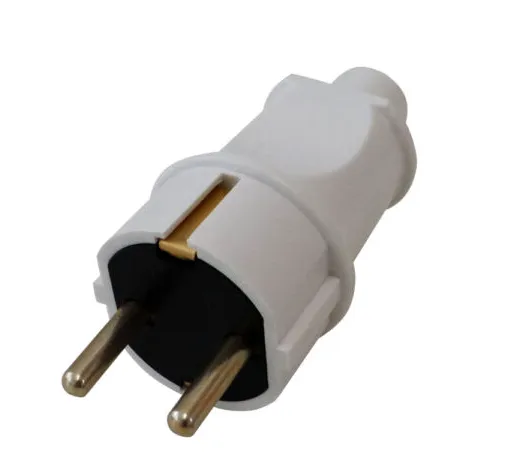 Вилка прямая с заземляющим контактом IP20, УХЛ4, 250 В, 16А, белая В16-005Б