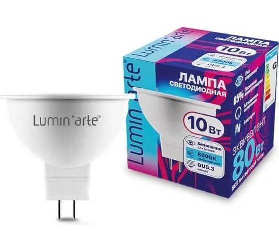 Светодиодная лампа Luminarte LSTD-MR16-10W6KGU5.3 10Вт 6500K GU5.3 LSTD-MR16-10W6KGU5.3