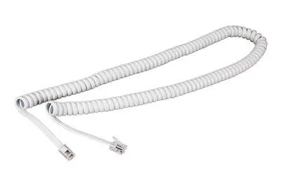 Шнур для телефонной трубки, витой RJ-10 (4P-4C), 7м, белый REXANT 18-2071