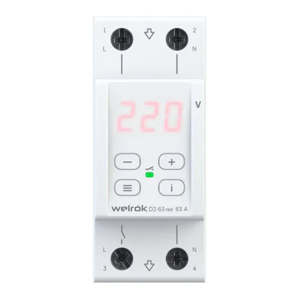 Реле напряжения Welrok D2-63 red
