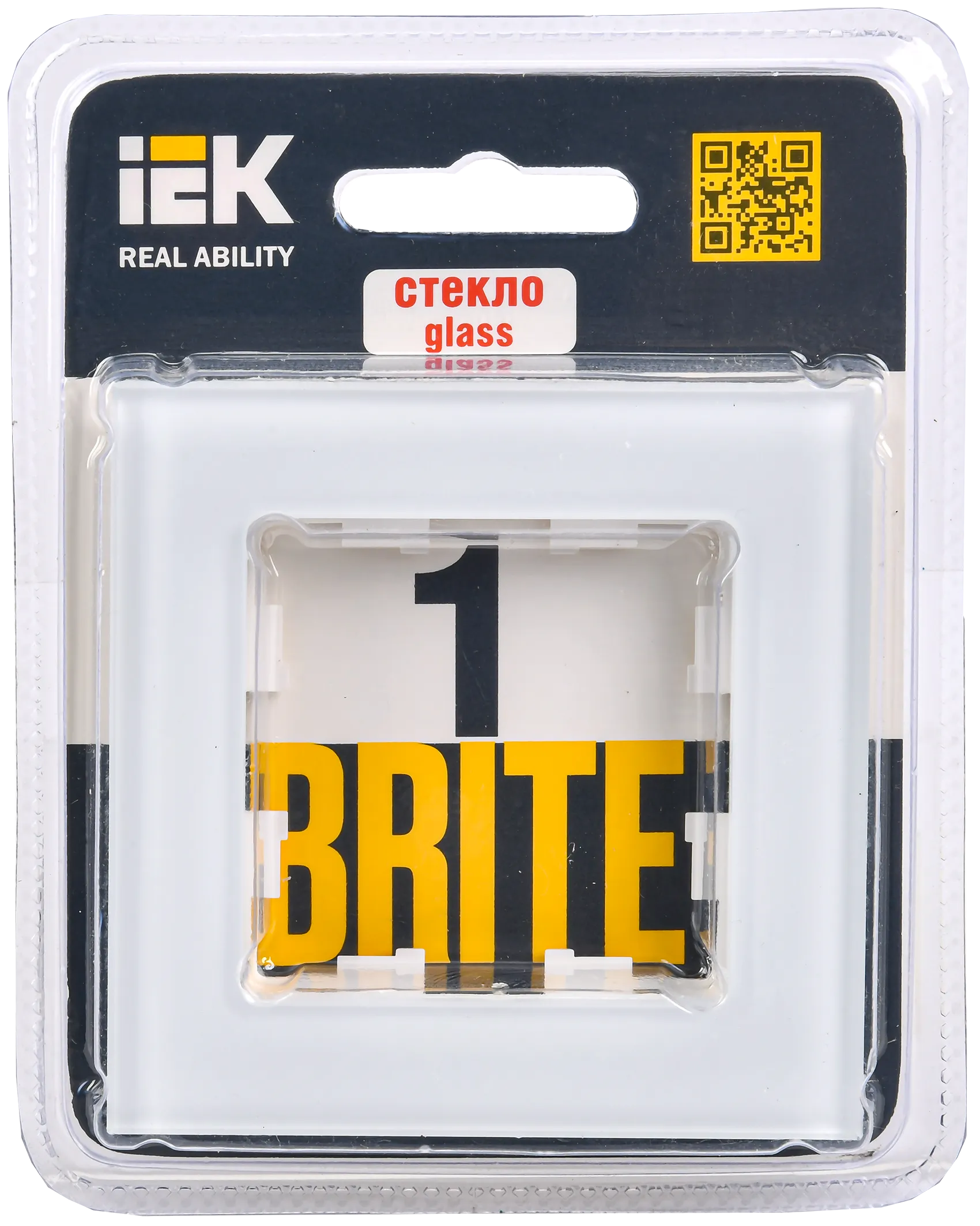 BRITE Рамка 1 -местная РУ-1-2-БрБ стекло белый IEK - Фото 2