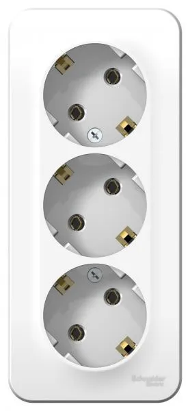 Розетка 3-м ОП Blanca 16А IP20 250В с заземл. без защ. шторок с изолир. пластиной бел. SE BLNRA010311 - Фото 2