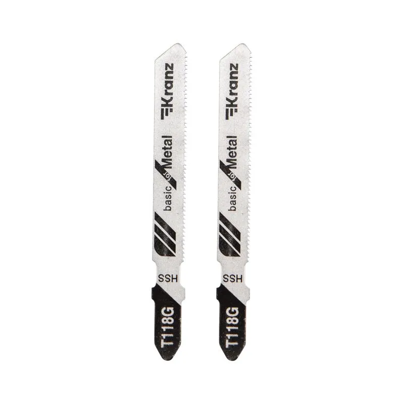 Пилка для электролобзика по металлу T118G 76 мм 25 зубьев на дюйм 0,9-1,2 мм (2 шт./уп.) Kranz KR-92-0315