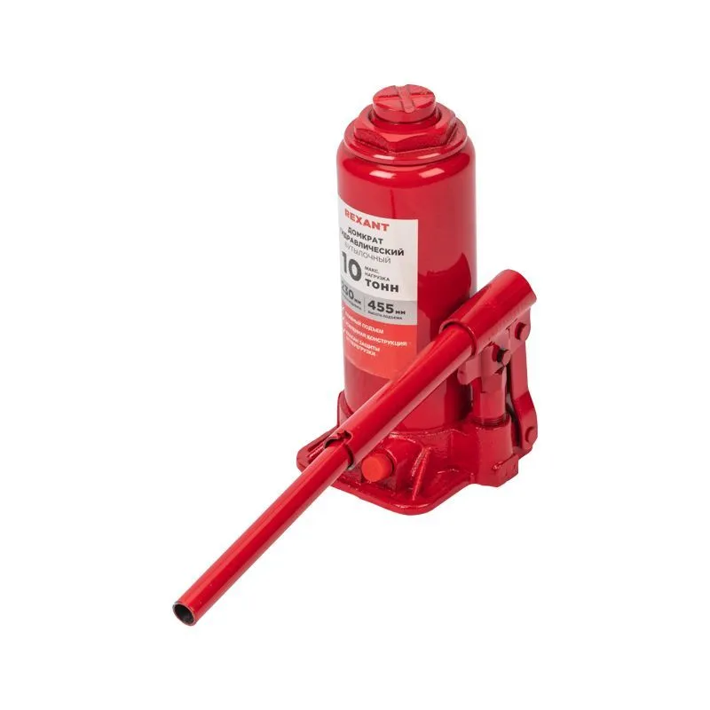Домкрат гидравлический бутылочный 10т REXANT 80-0613