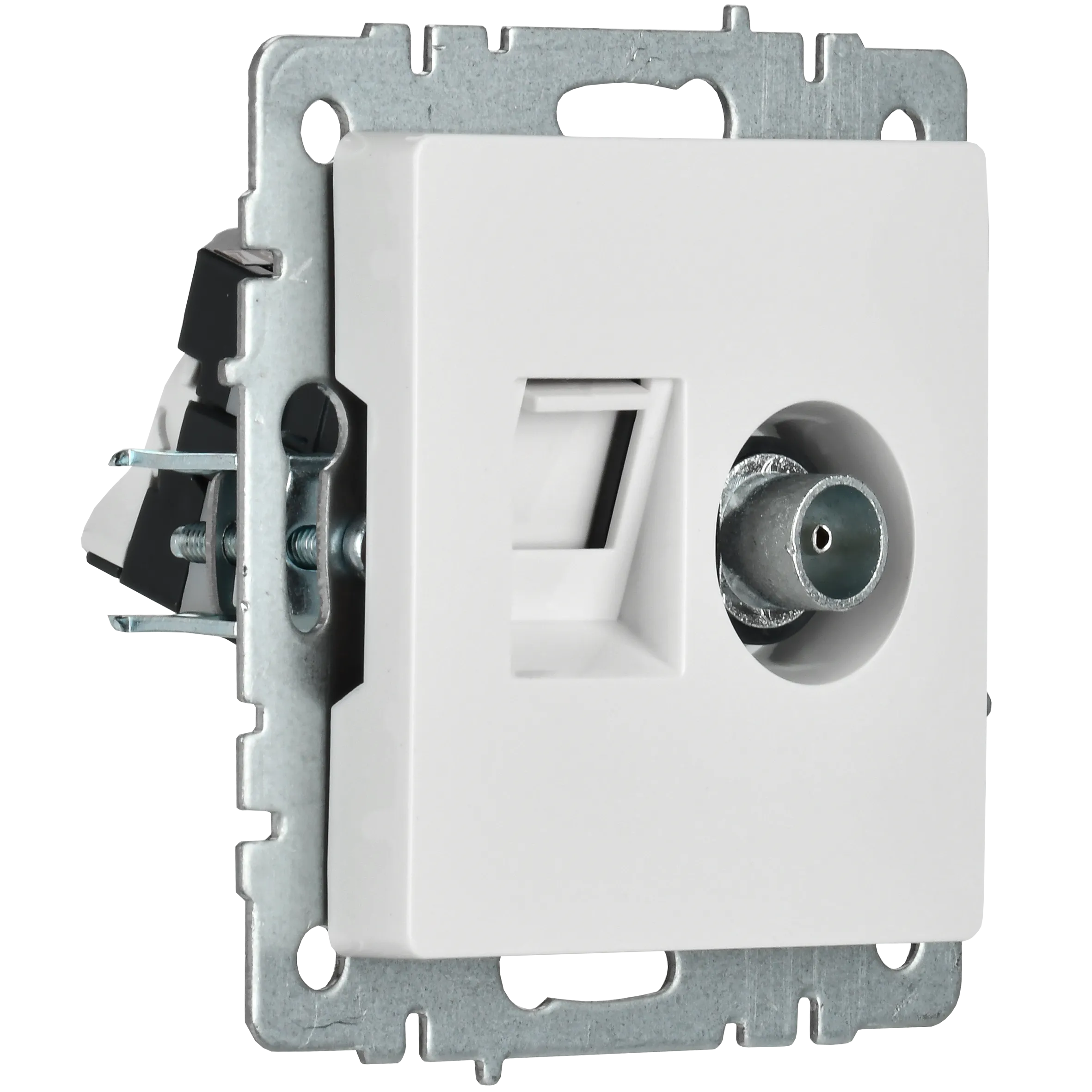 BRITE Розетка двойная TV+RJ45 кат.5E РТВ/РК12-БрБ белый IEK - Фото 7