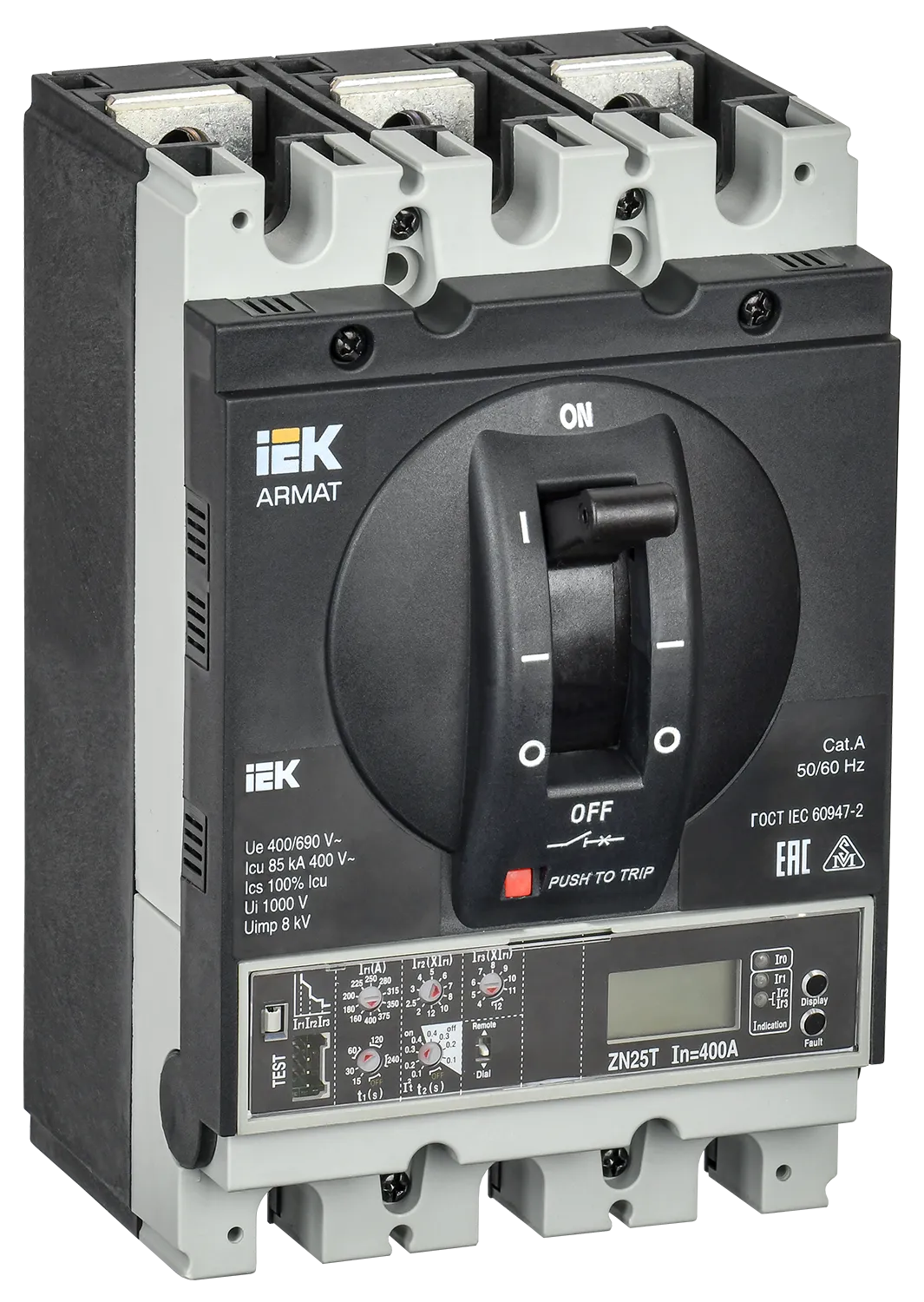 ARMAT Автоматический выключатель в литом корпусе 3P типоразмер H 85кА 250А расцепитель электронный продвинутый IEK