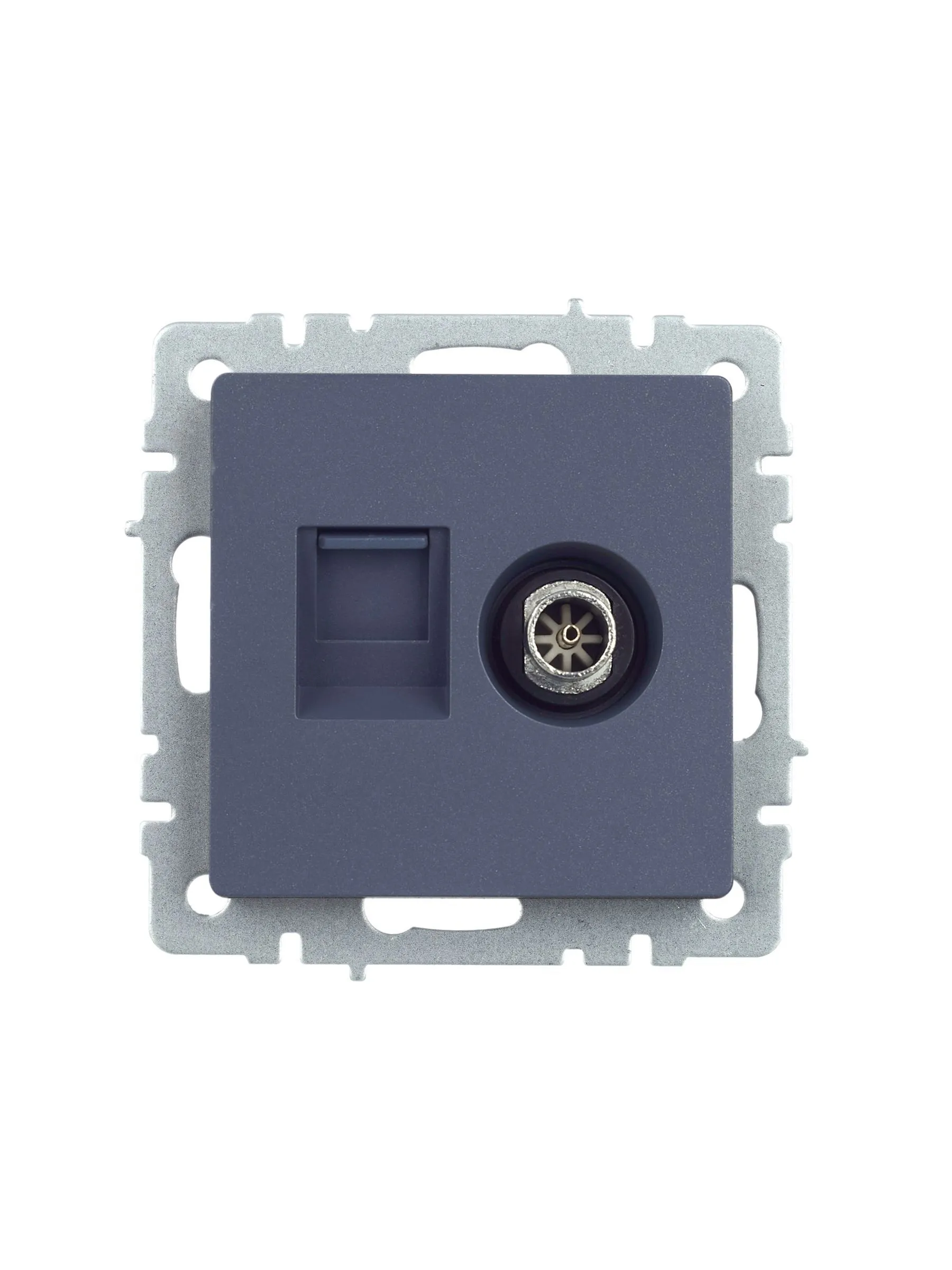 BRITE Розетка двойная TV+RJ45 кат.5E РТВ/РК12-БрМ маренго IEK - Фото 4