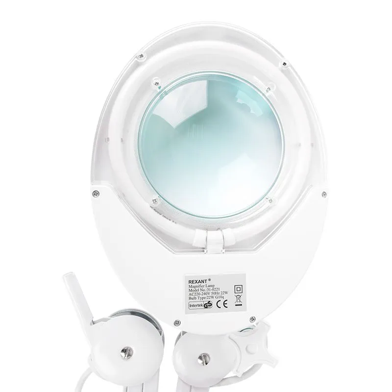 Лупа на струбцине круглая 3D с подсветкой и крышкой, ø127мм, белая (6025,ВО) REXANT - Фото 5