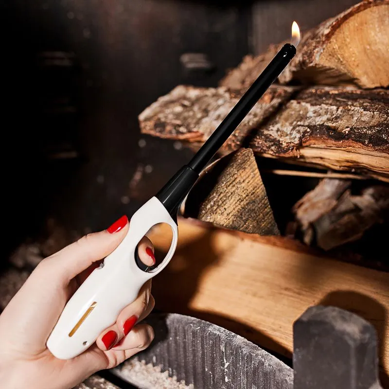 Бытовая газовая пьезозажигалка с классическим пламенем, многоразовая (1 шт.) белая СК-302L СОКОЛ - Фото 2