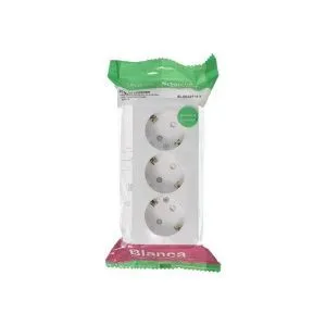 Розетка 3-м ОП Blanca 16А IP20 250В с заземл. защ. шторки с изолир. пластиной бел. SE BLNRA011311 1210470