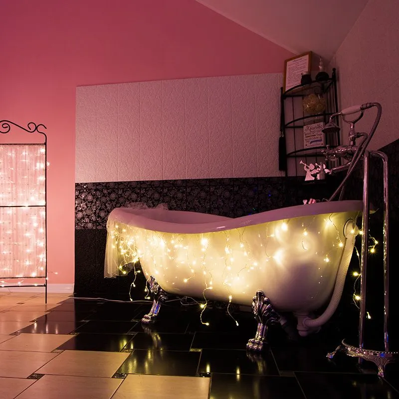 Гирлянда светодиодная универсальная 100 LED ТЕПЛЫЙ БЕЛЫЙ 10 метров, прозрачный ПВХ, с контроллером - Фото 2