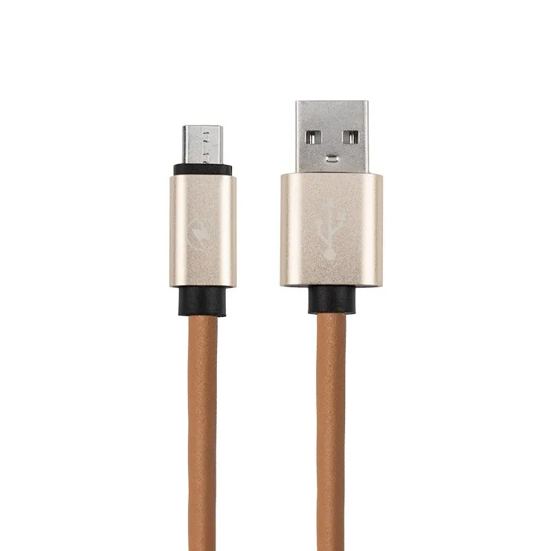 Кабель USB-A – micro USB, 0,5А, 1м, эко-кожа, коричневый REXANT - Фото 3