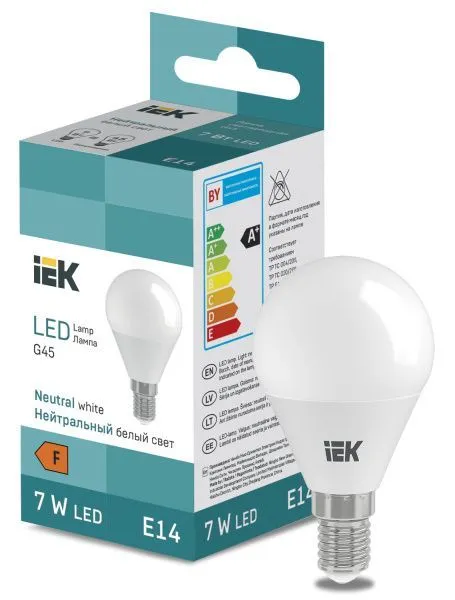 Лампа светодиодная "Шар G45" 7 Вт 600lm 4000K E14 IEK (ЭФ)