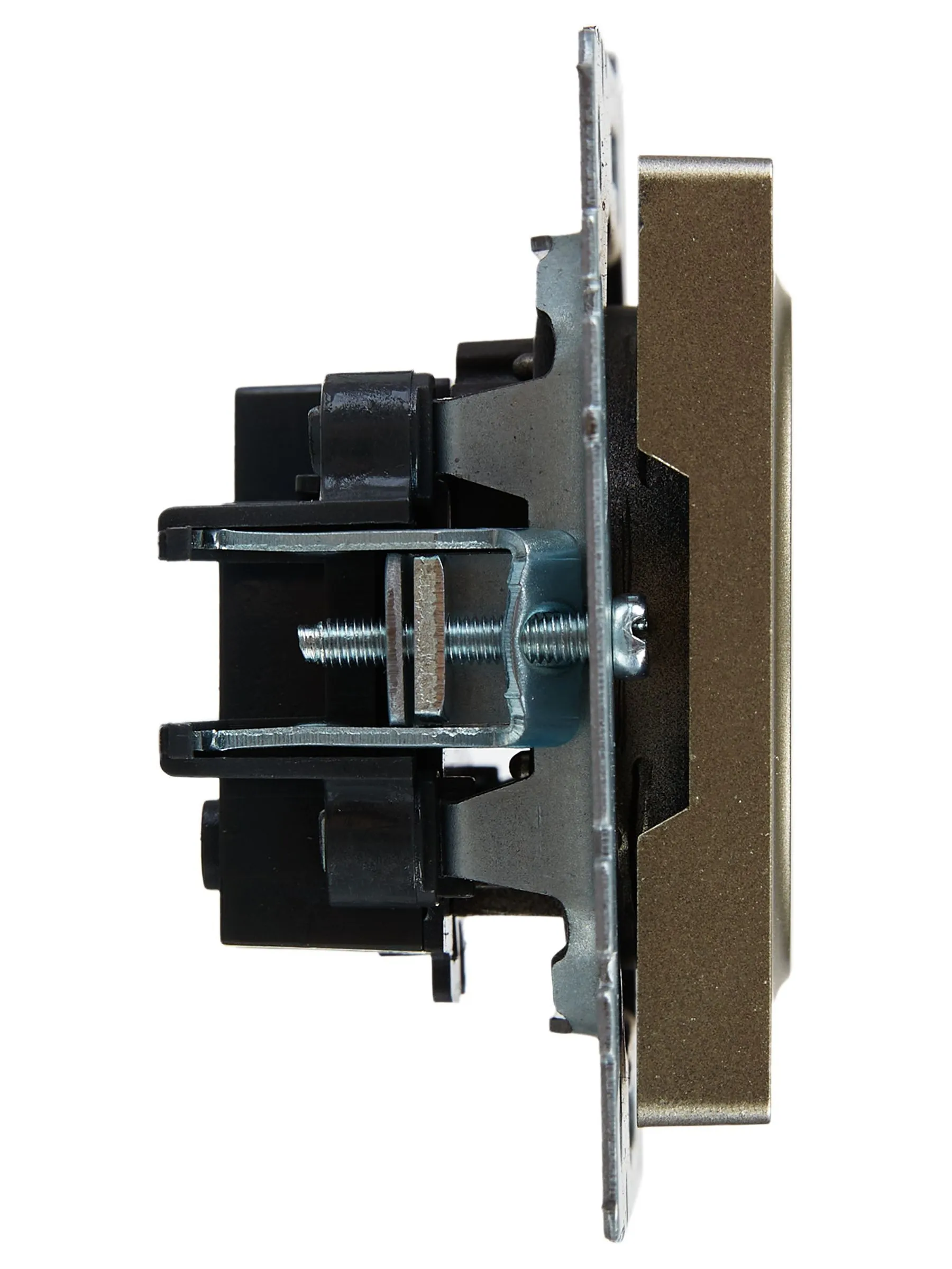 BRITE Розетка 1-местная без заземления с защитными шторками 10А РСш10-2-БрШ шампань IEK - Фото 3