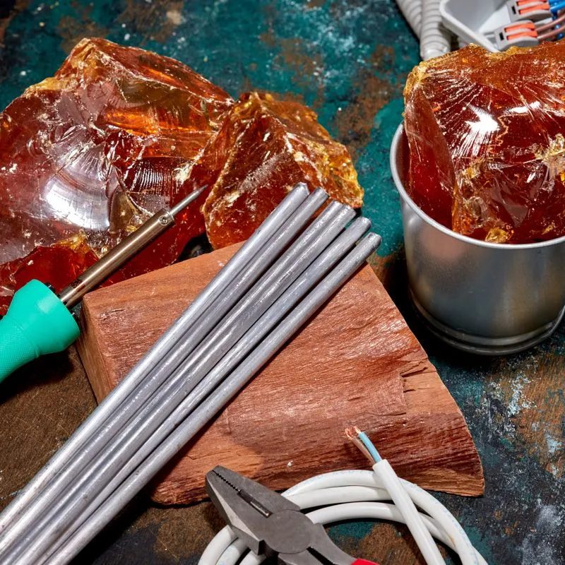 Припой пруток ПОС-40, Ø8мм, длина 400мм, ГОСТ 21931-76, олово 40%, свинец 60% (упак. 5 кг) REXANT - Фото 2