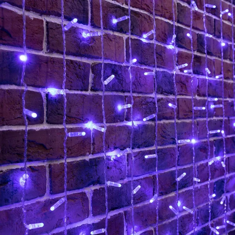 Гирлянда светодиодная Занавес 2х6м 768 LED СИНИЙ прозрачный ПВХ IP65 постоянное свечение 230В нужен блок 303-500-1 NEON-NIGHT 235-173