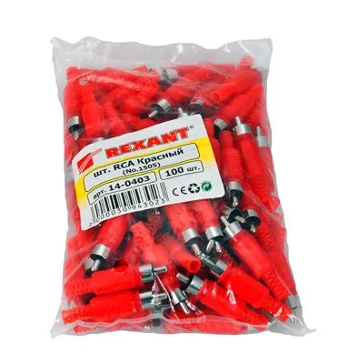 Разъем штекер RCA красный пайка REXANT - Фото 3