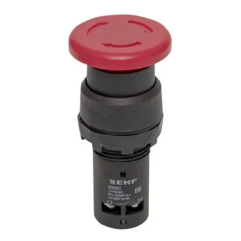 Кнопка SW2C-11MZ поворотная красная NO+NC Грибок EKF