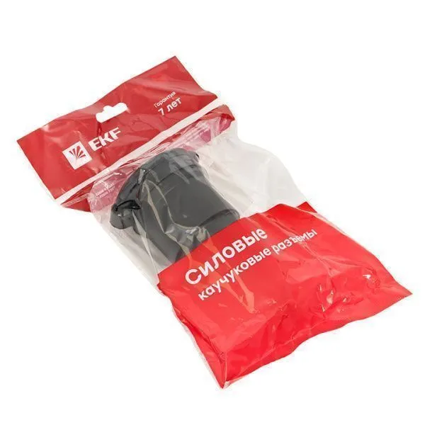 Роз. перенос. с защитной крышкой каучуковая 230В 2P+PE 16A IP44 EKF Марс - Фото 4