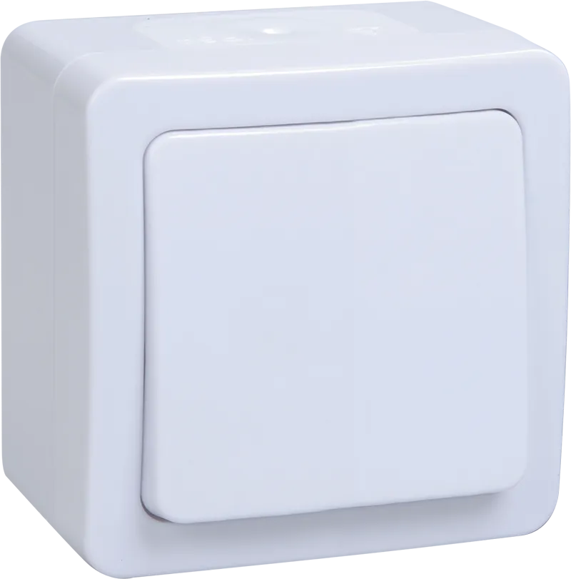 Выключатель 1-клавишный для открытой установки проходной ВСп20-1-0-ГПБ IP54 ГЕРМЕС PLUS (цвет клавиши: белый) IEK