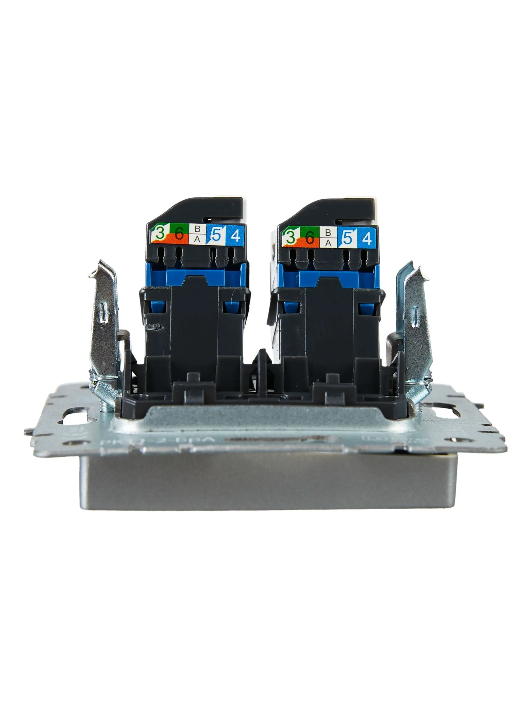 BRITE Розетка компьютерная двойная RJ45 кат.6 РК11-2-БрА алюминий IEK - Фото 7