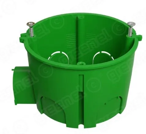 Коробка установочная СП 68х45 HF (безгалогенная) блочная зеленая, индивидуальный стикер (250шт.)