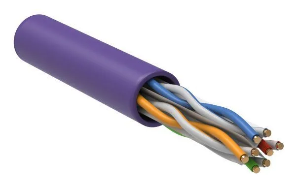 ITK Витая пара U/UTP кат.6 4х2х23AWG solid LSZH нг(А)-HF фиолетовый (305м)